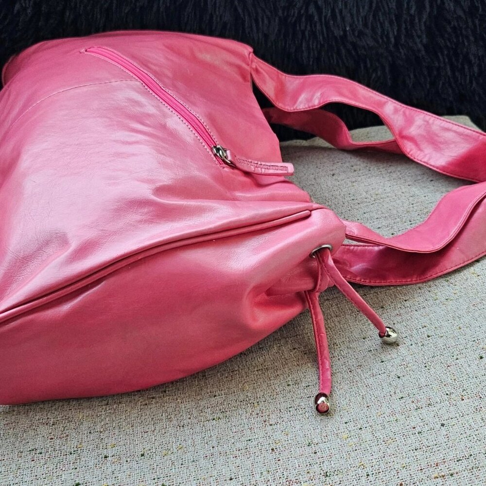 Women Fashion Shoulder Bag Purse Pink Faux Vegan Leather Bag Handbag - Picture 7 of 13